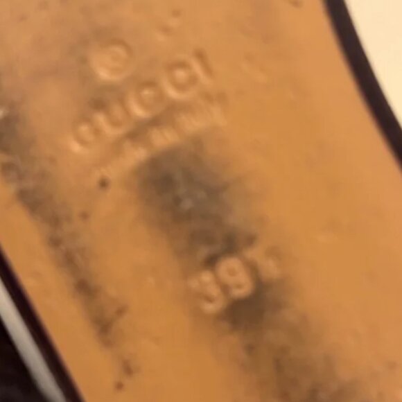 Gucci Women's Princetown Leather and Lamb Fur Zebra Mules - Picture 5 of 6